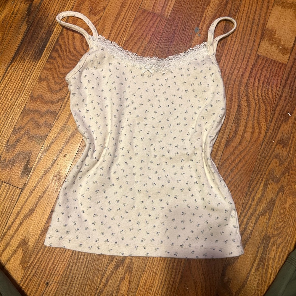Brandy Melville Cream Sleeveless Fitted Camisole